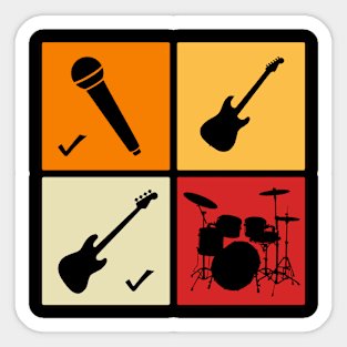 Bass Player Singer Musician Colorfull Squares Sticker